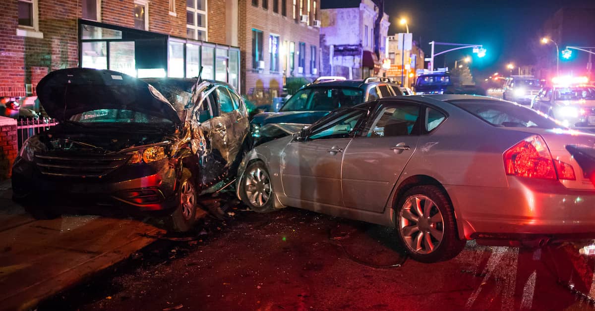 Cars collide at night in Oxford | Roberts Wilson, P.A.